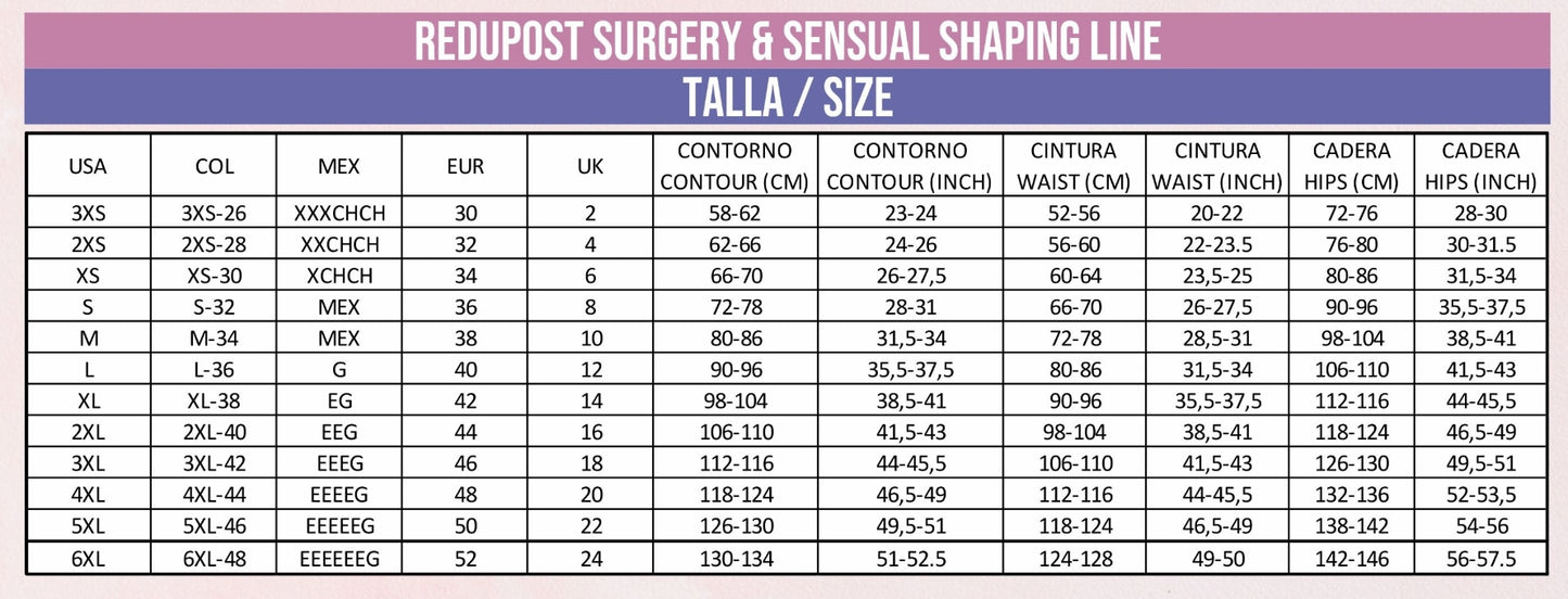 Faja postquirúrgica con 3 ganchos